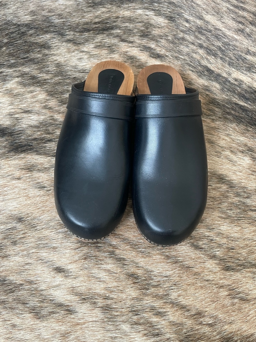 Isabel Marant FR 40 US 9 Thalie Black Leather Slip-On Clogs